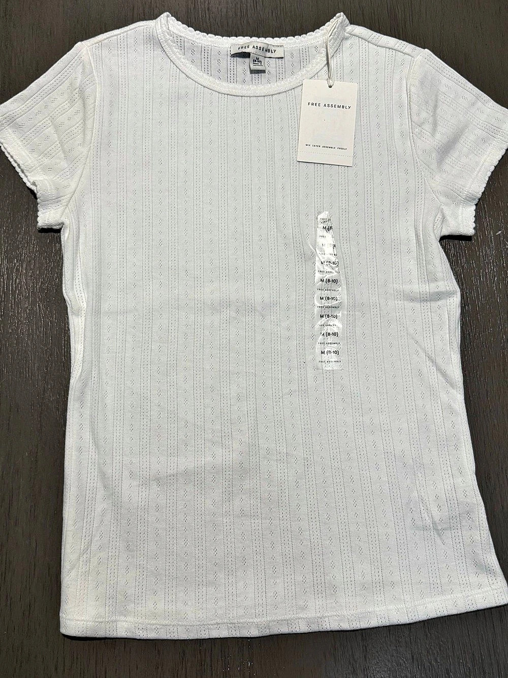 Free Assembly Pointelle Mini Tee Girls Medium White